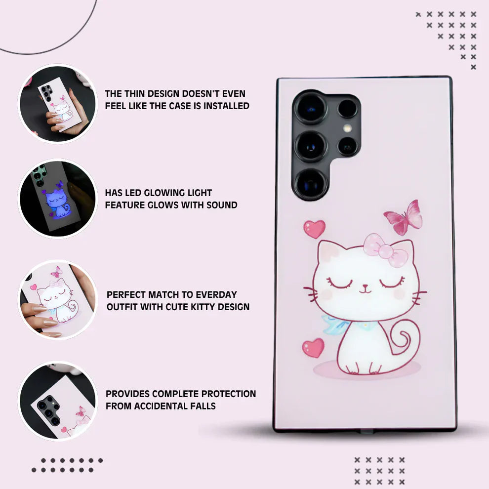 CuteCat RGB LED Luminous Case For Samsung