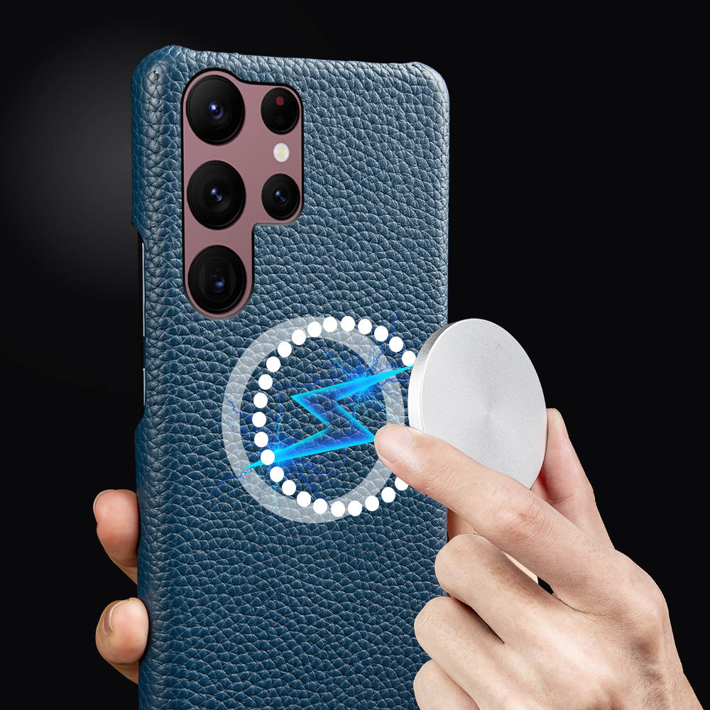 Luxury Real Leather S Series Phone Case For Samsung (Lychee Pattern)