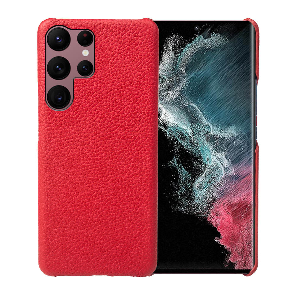 Luxury Real Leather S Series Phone Case For Samsung (Lychee Pattern)