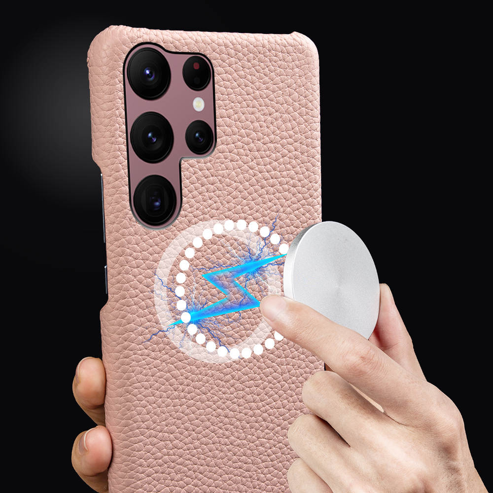 Luxury Real Leather S Series Phone Case For Samsung (Lychee Pattern)