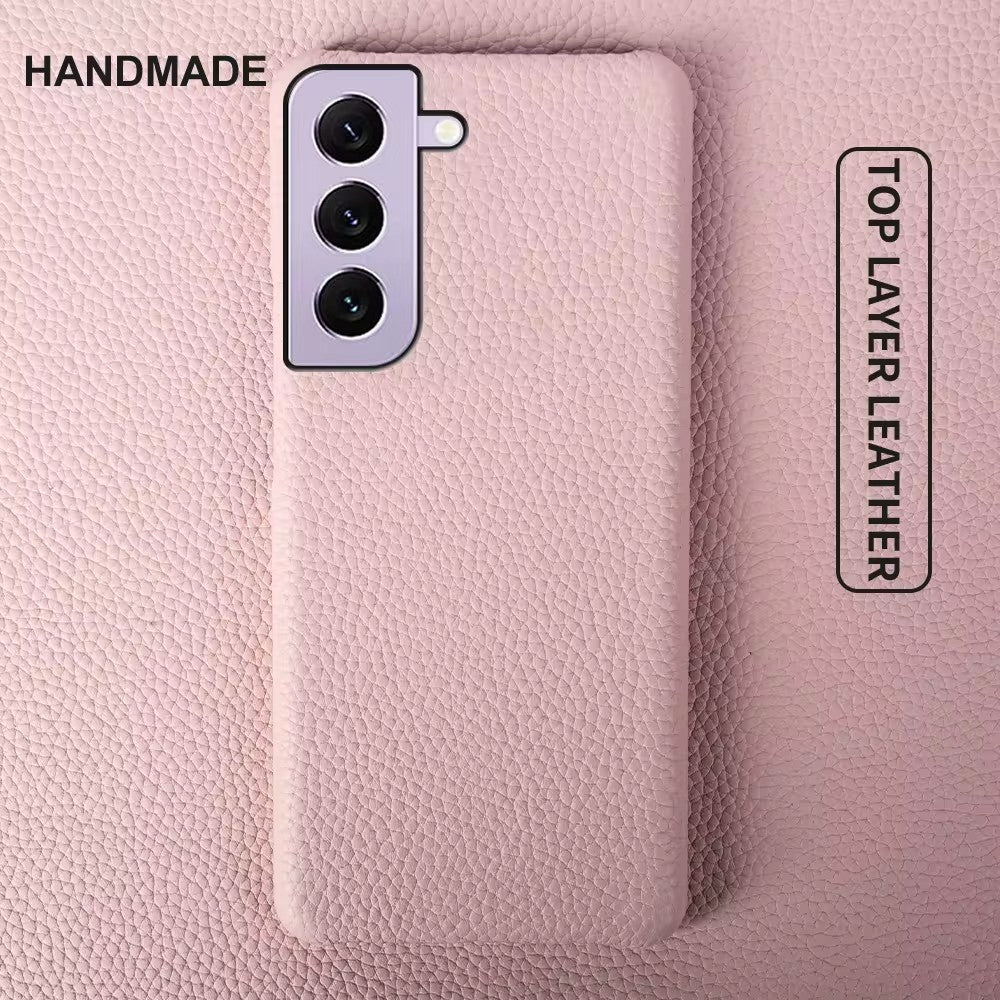 Luxury Real Leather S Series Phone Case For Samsung (Lychee Pattern)