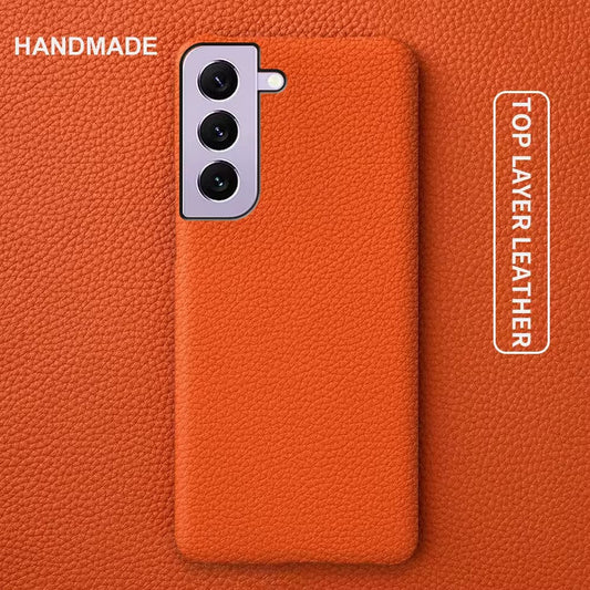 Luxury Real Leather S Series Phone Case For Samsung (Lychee Pattern)