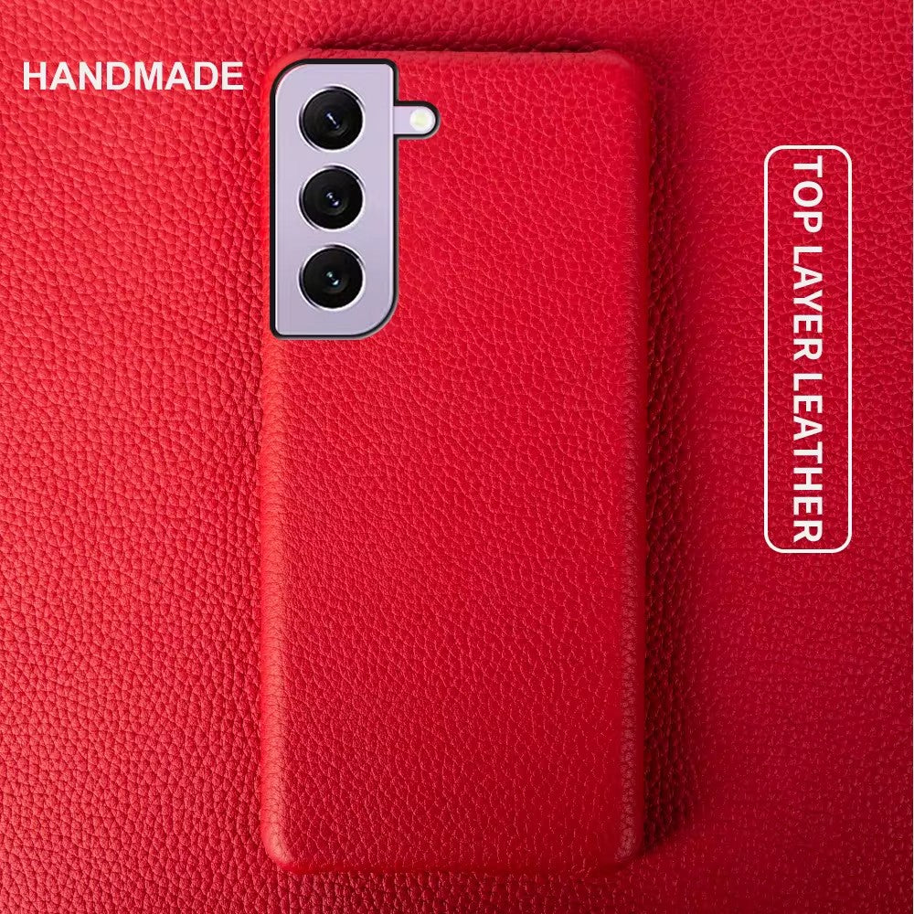 Luxury Real Leather S Series Phone Case For Samsung (Lychee Pattern)