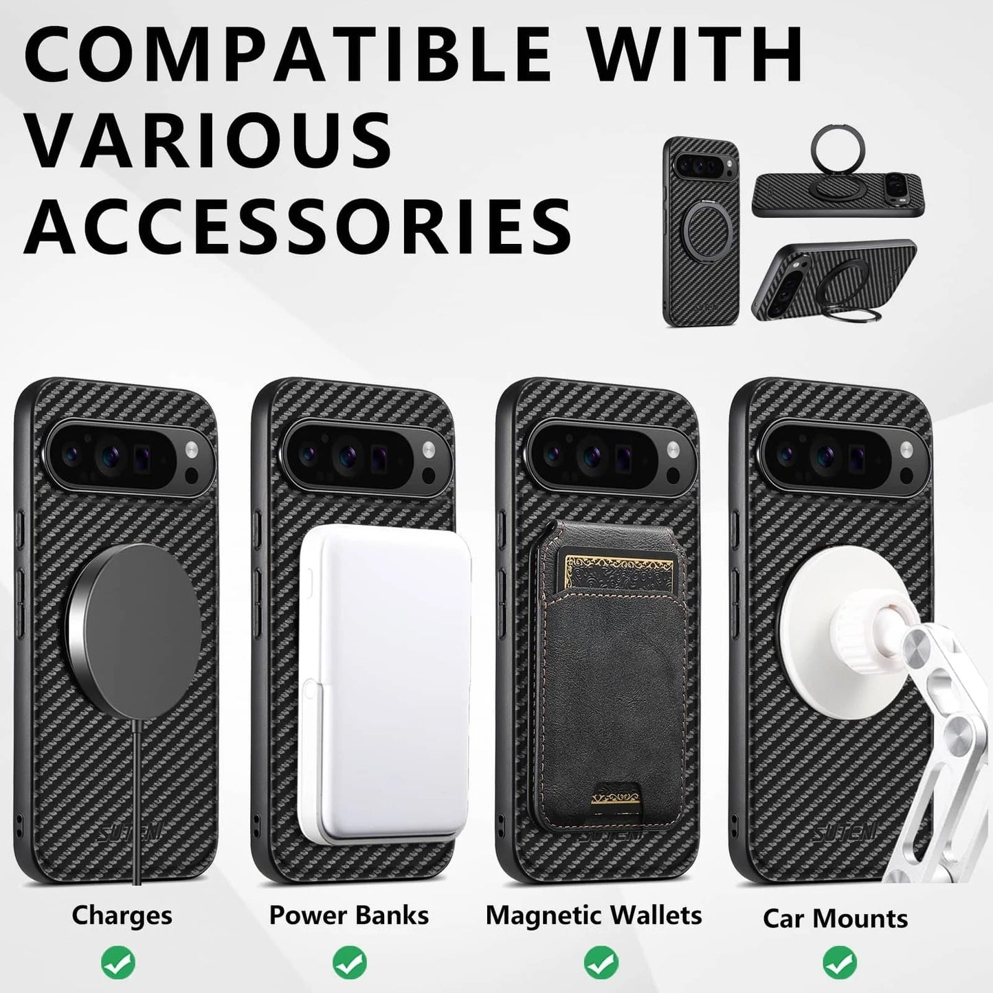 MagnoStand Pixel  10, 9 – Carbon Fiber MagSafe Armor