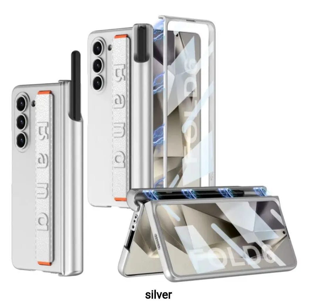 Galaxy Z Fold Wristband Magnetic Hinge Pen Holder Strap Case