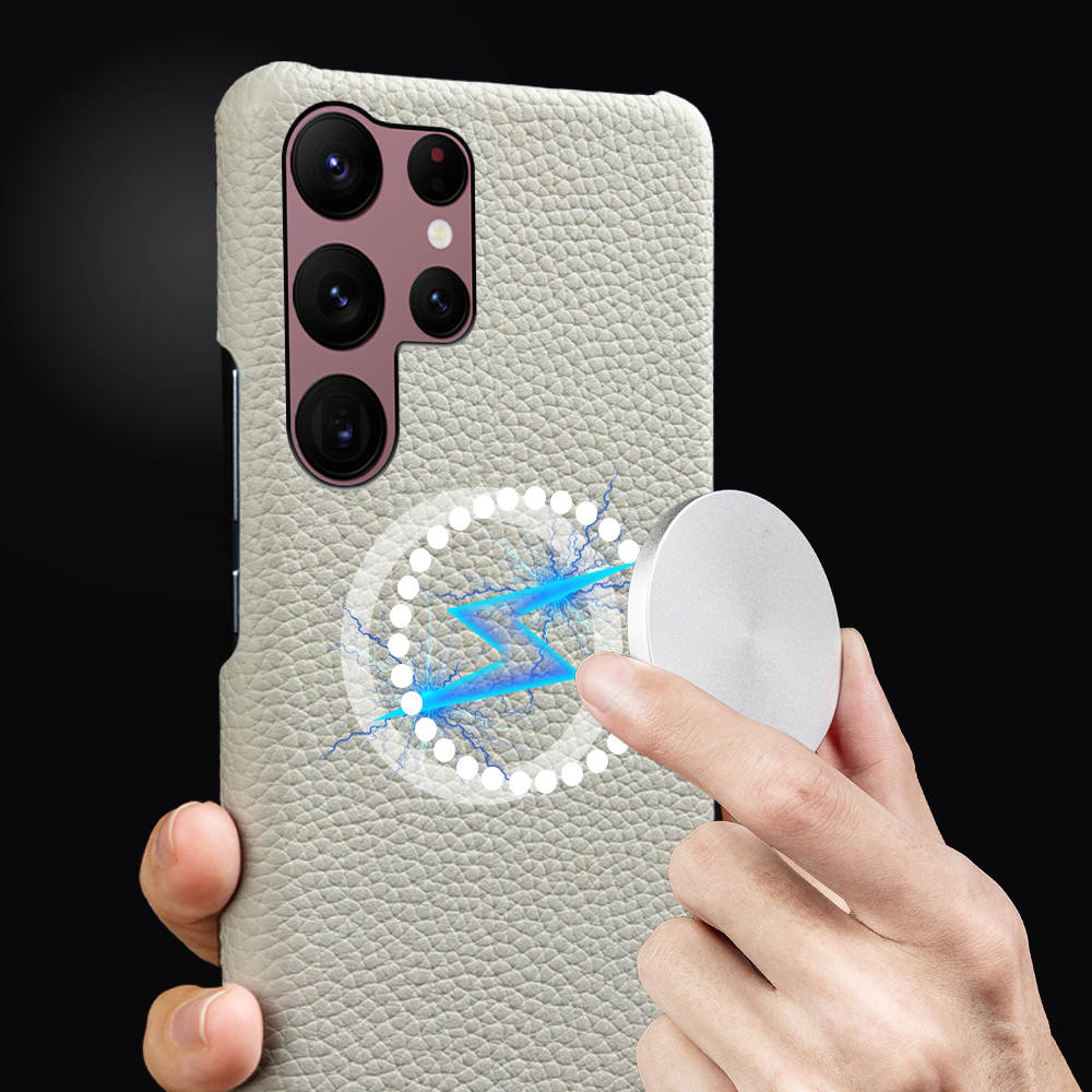 Luxury Real Leather S Series Phone Case For Samsung (Lychee Pattern)