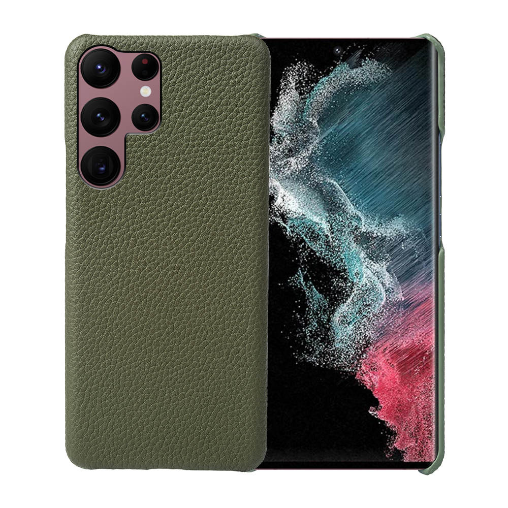 Luxury Real Leather S Series Phone Case For Samsung (Lychee Pattern)
