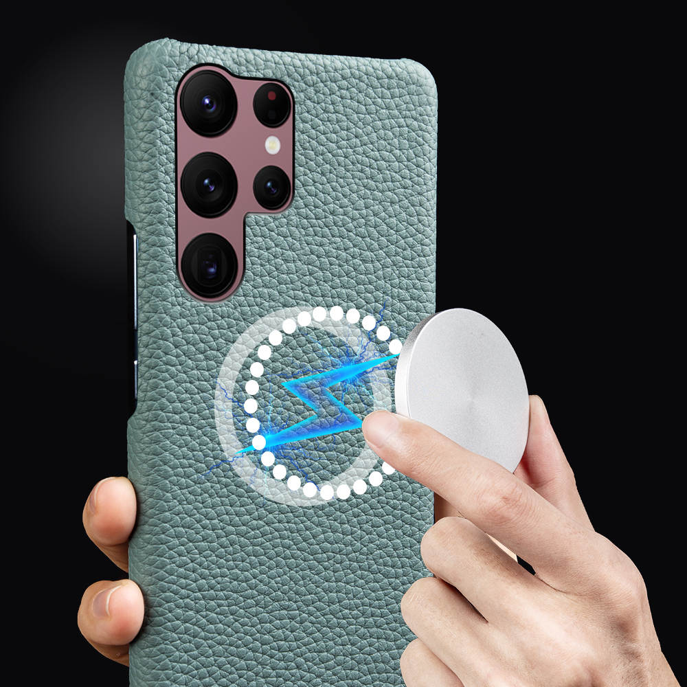 Luxury Real Leather S Series Phone Case For Samsung (Lychee Pattern)
