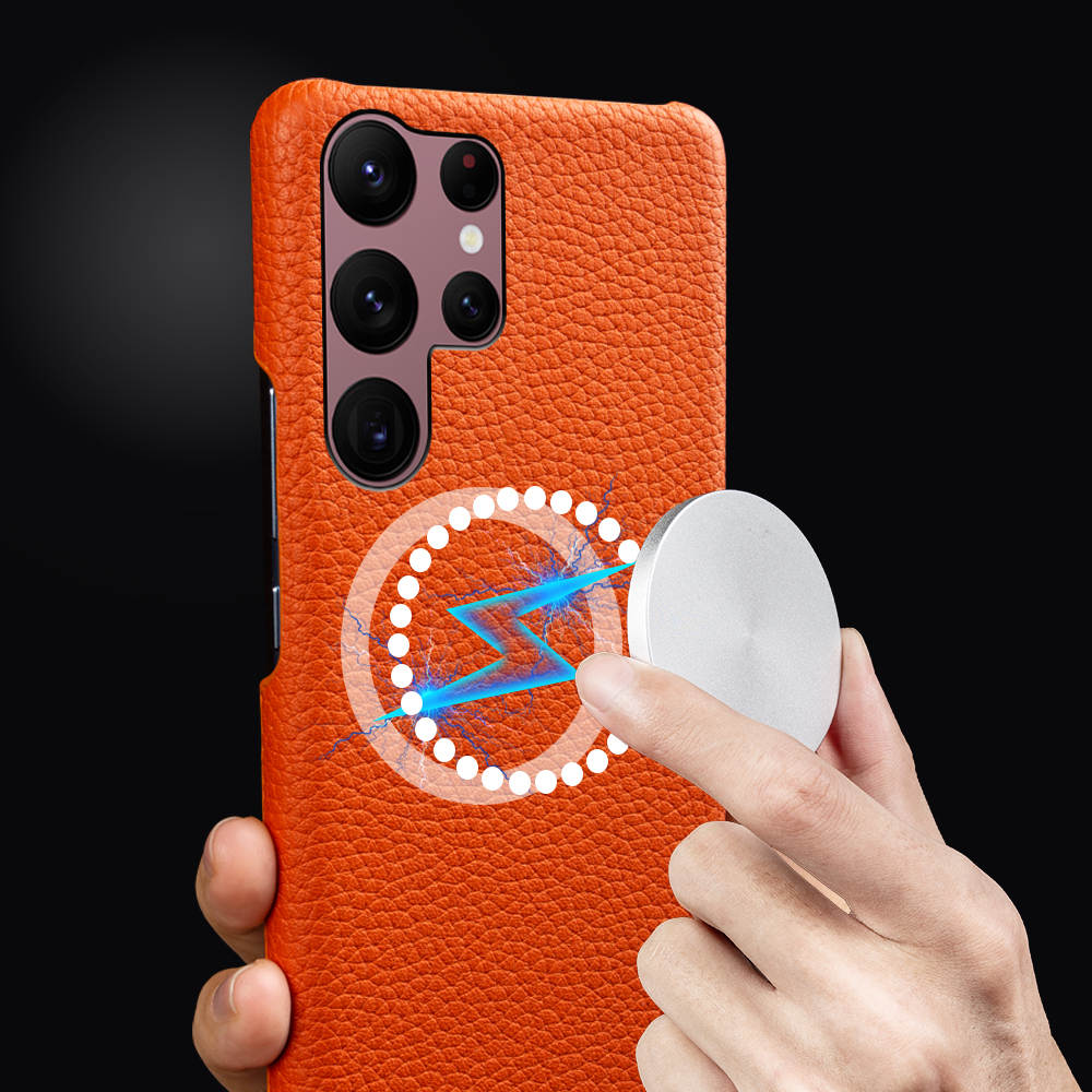 Luxury Real Leather S Series Phone Case For Samsung (Lychee Pattern)