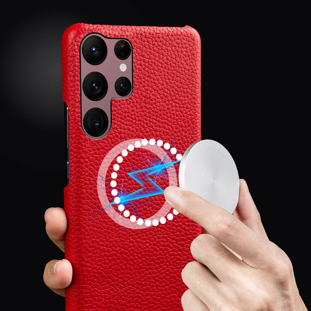 Luxury Real Leather S Series Phone Case For Samsung (Lychee Pattern)