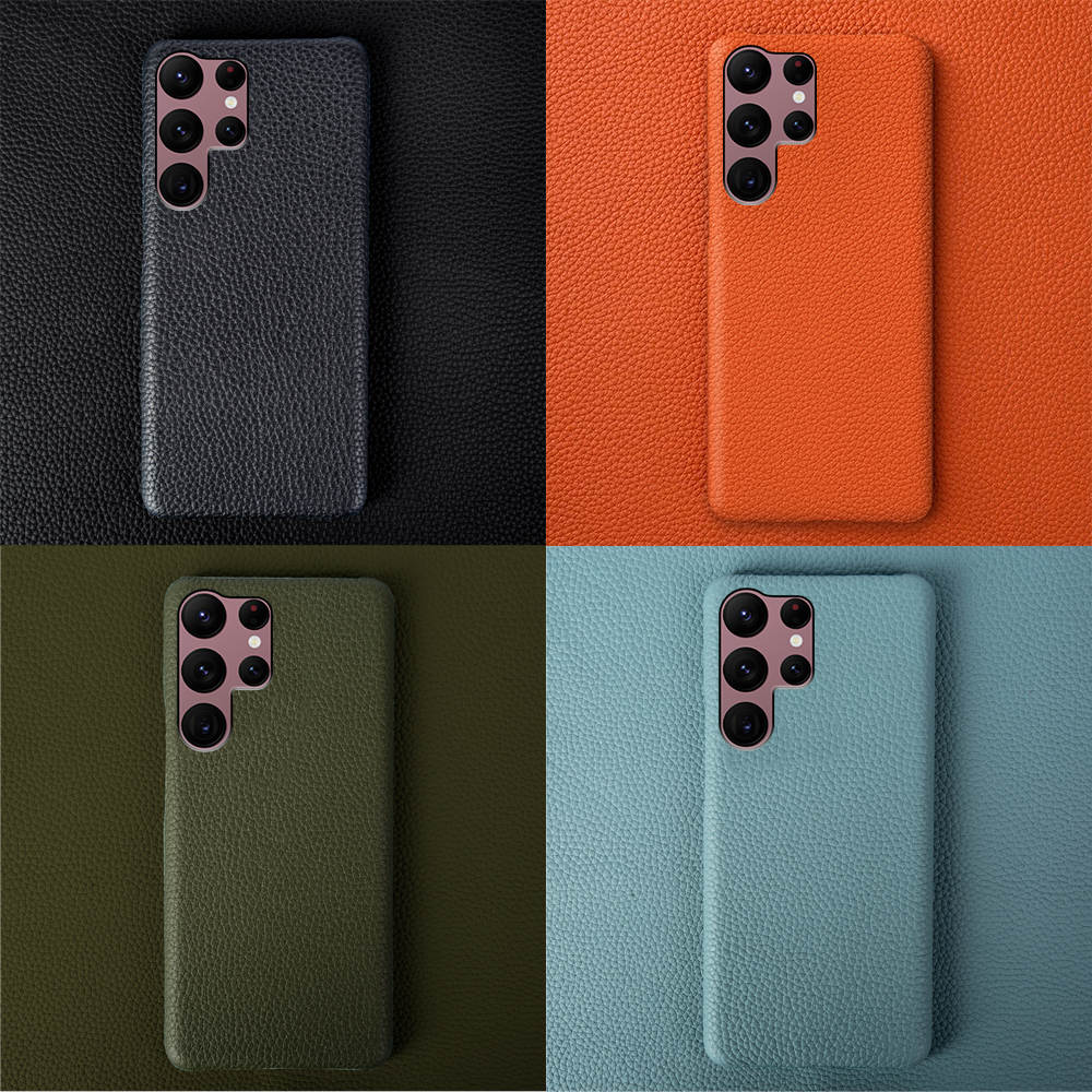 Luxury Real Leather S Series Phone Case For Samsung (Lychee Pattern)