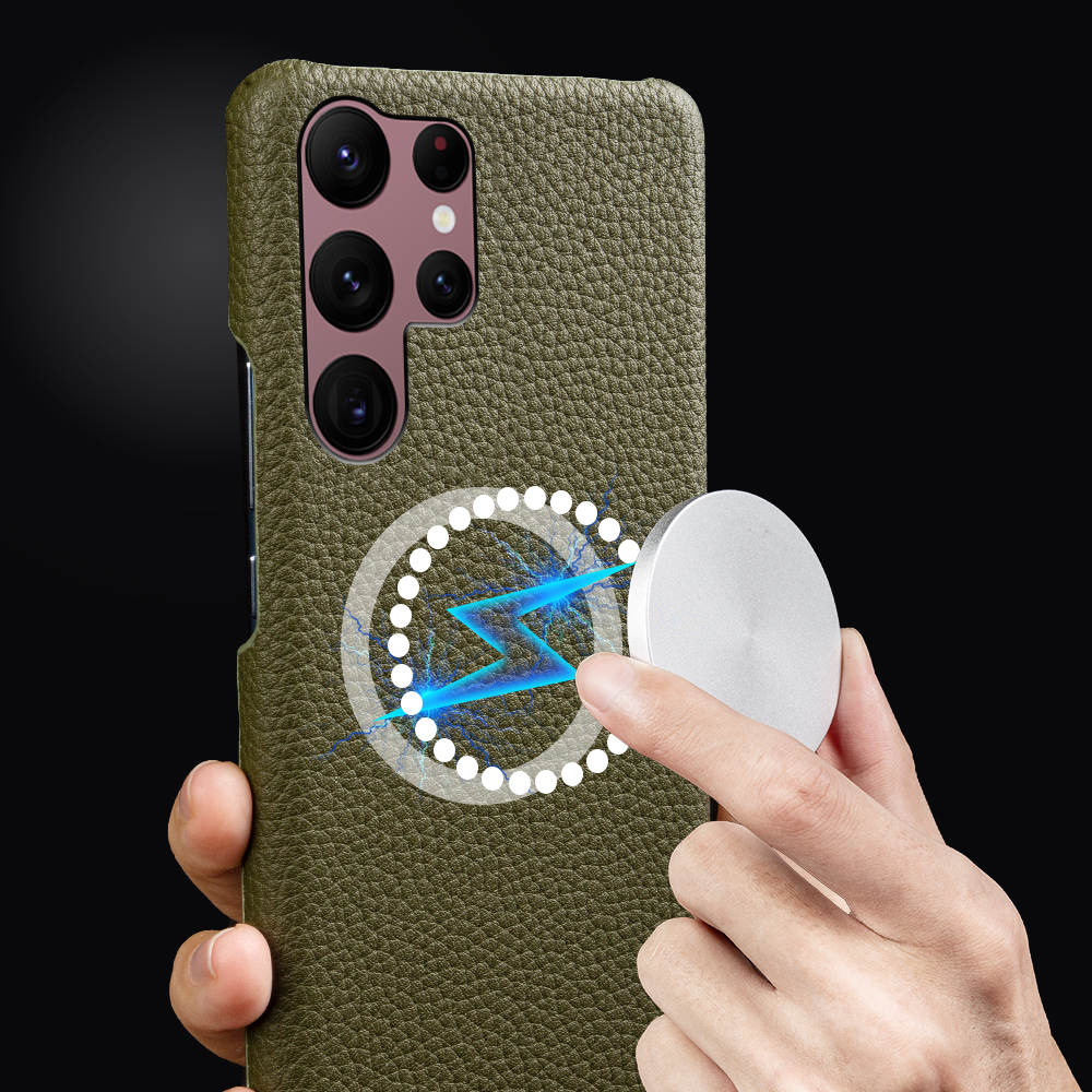 Luxury Real Leather S Series Phone Case For Samsung (Lychee Pattern)