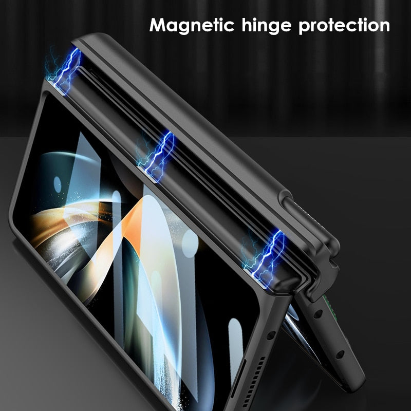 Galaxy Z Fold Wristband Magnetic Hinge Pen Holder Strap Case