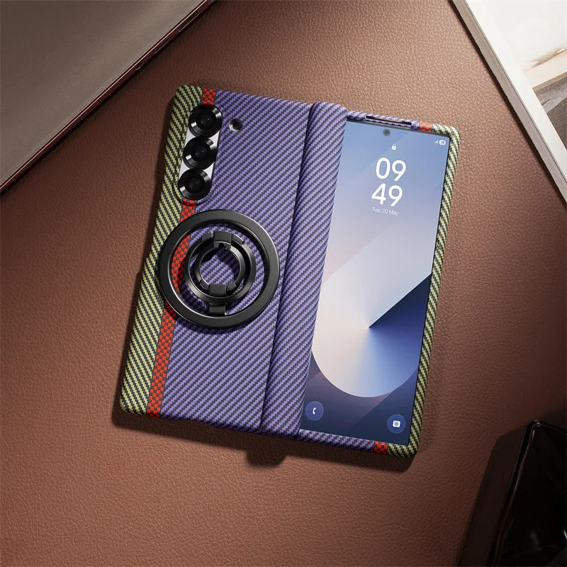 Galaxy Z Fold Carbon Fiber 360° Protective Case  – Full Body Shockproof Cover