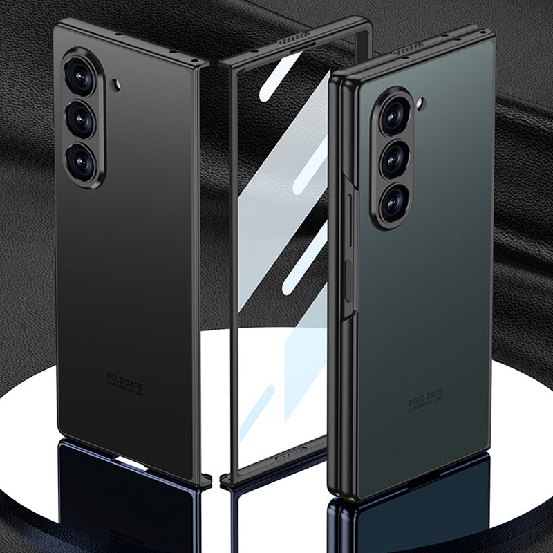 Galaxy Z Fold Matte Shine with Front Glass Protection Case