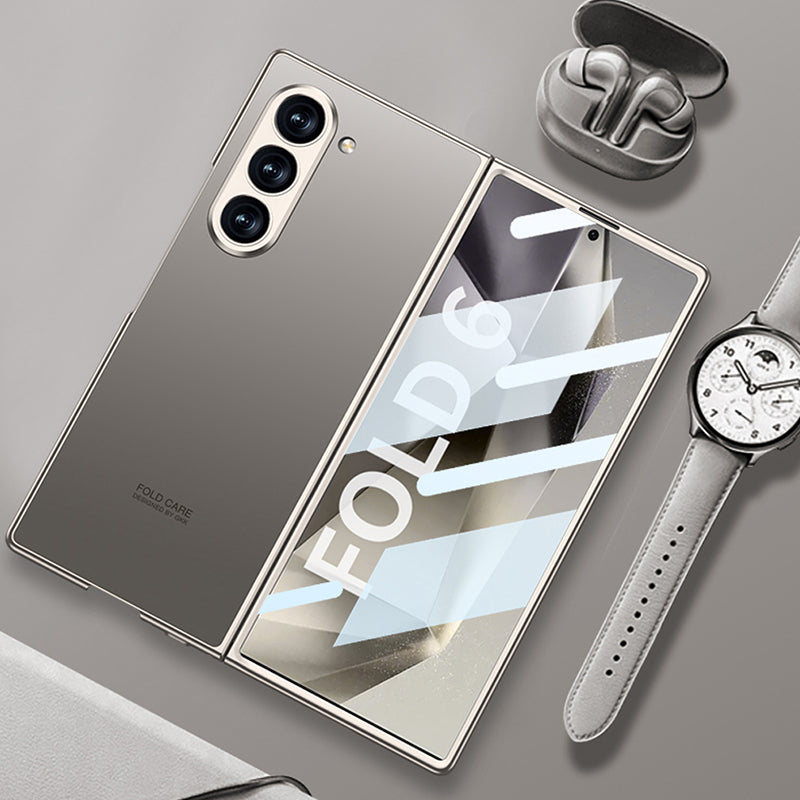 Galaxy Z Fold Matte Shine with Front Glass Protection Case