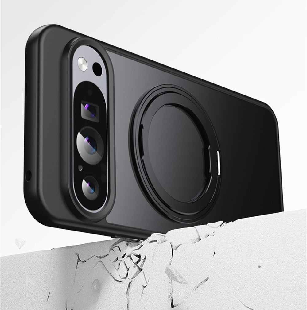 Rotax360 Pixel 10, 9, 8 Clear Magnetic Case with Ring Stand & Military-Grade Protection