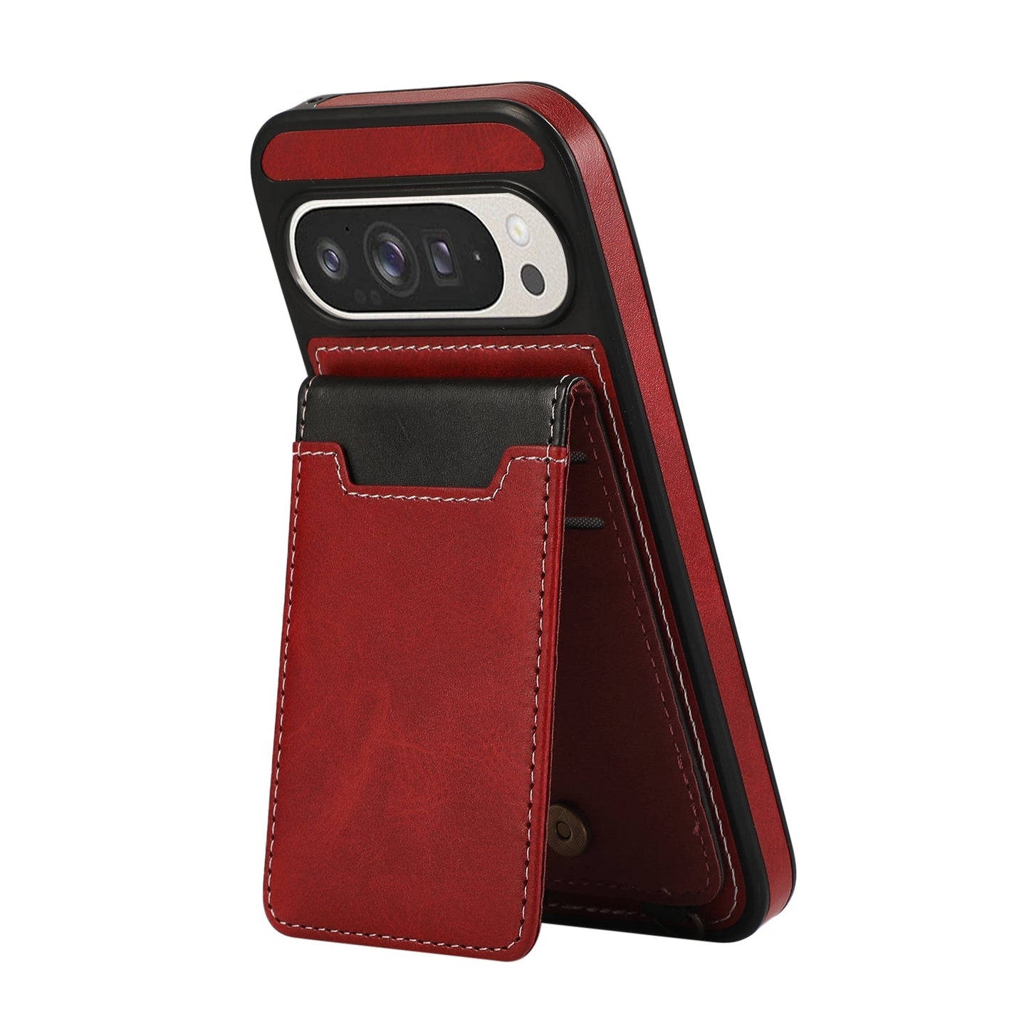 SnapWallet Pixel Leather Card Holder Case with Kickstand & Lanyard