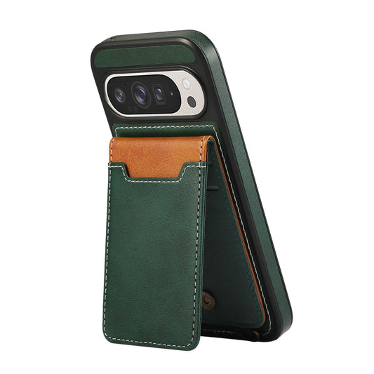 SnapWallet Pixel Leather Card Holder Case with Kickstand & Lanyard