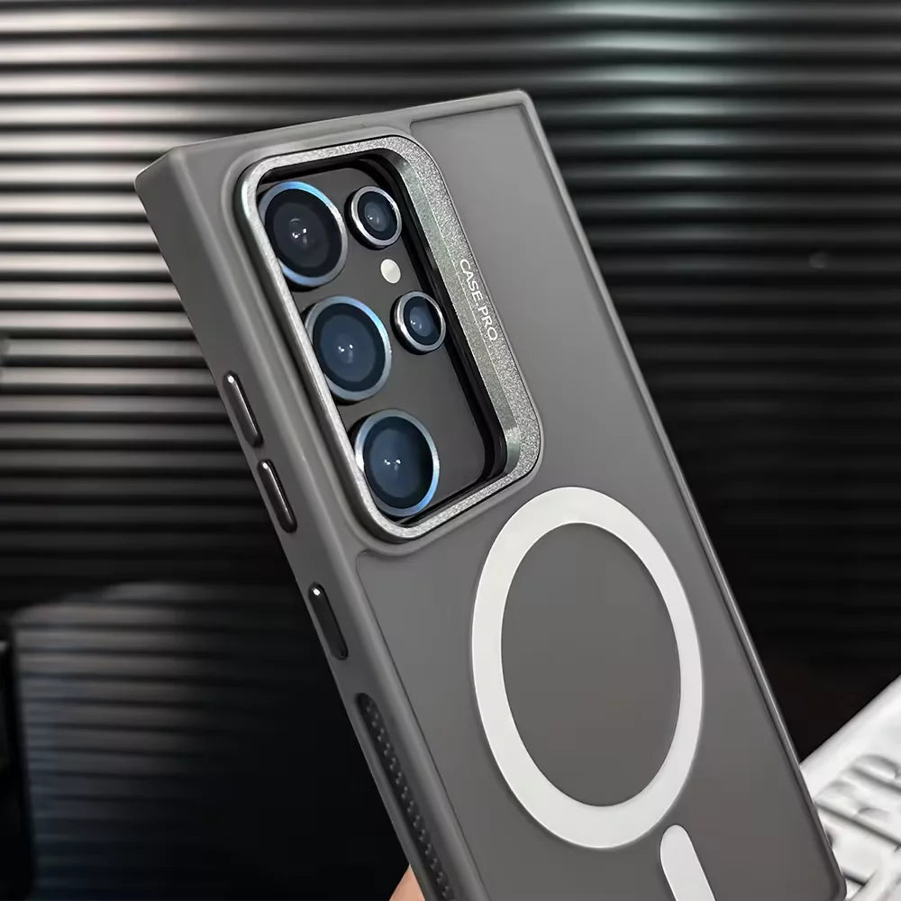 Samsung Galaxy Ultra 5G New Frosted Matte Magnetic Metal Kickstand Shockproof Phone Case Cover