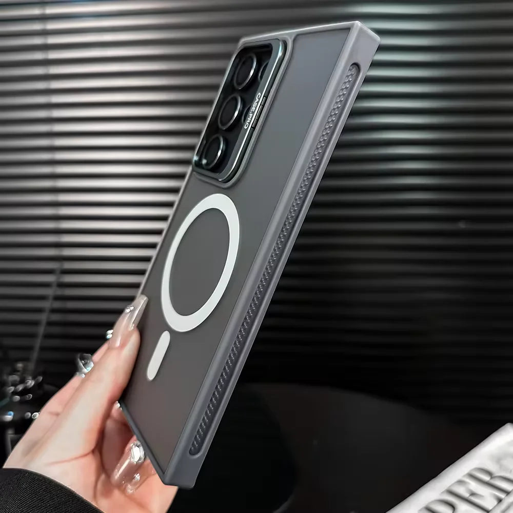 Samsung Galaxy Ultra 5G New Frosted Matte Magnetic Metal Kickstand Shockproof Phone Case Cover