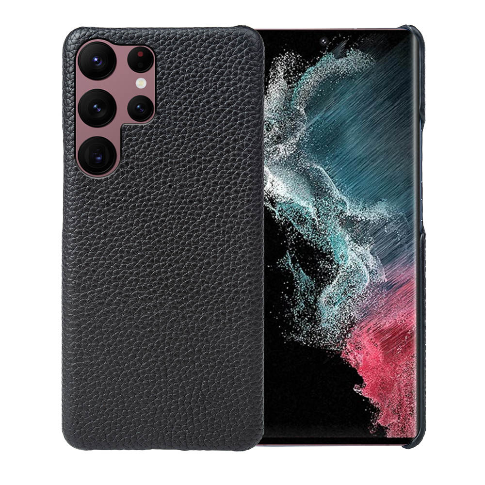 Luxury Real Leather S Series Phone Case For Samsung (Lychee Pattern)