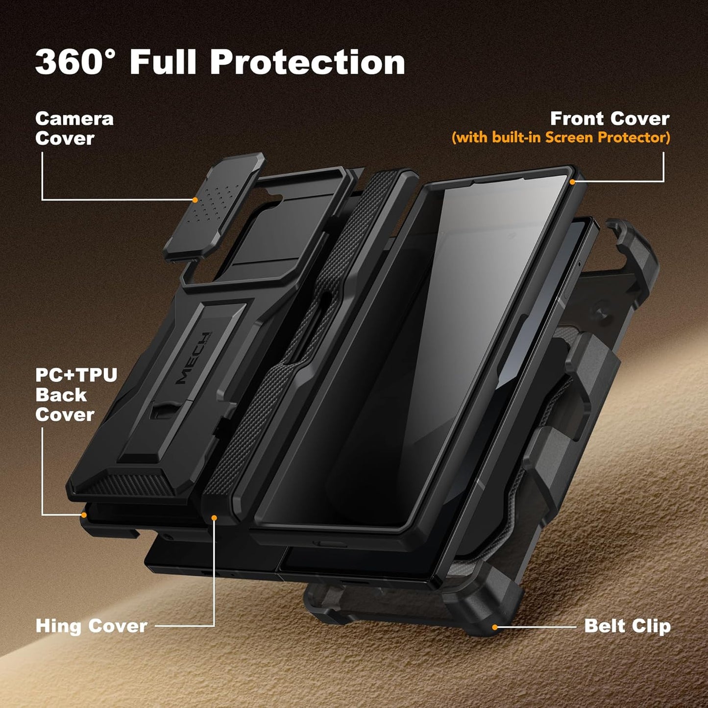 Z Fold Series Case Built-in Stand and Belt Clip