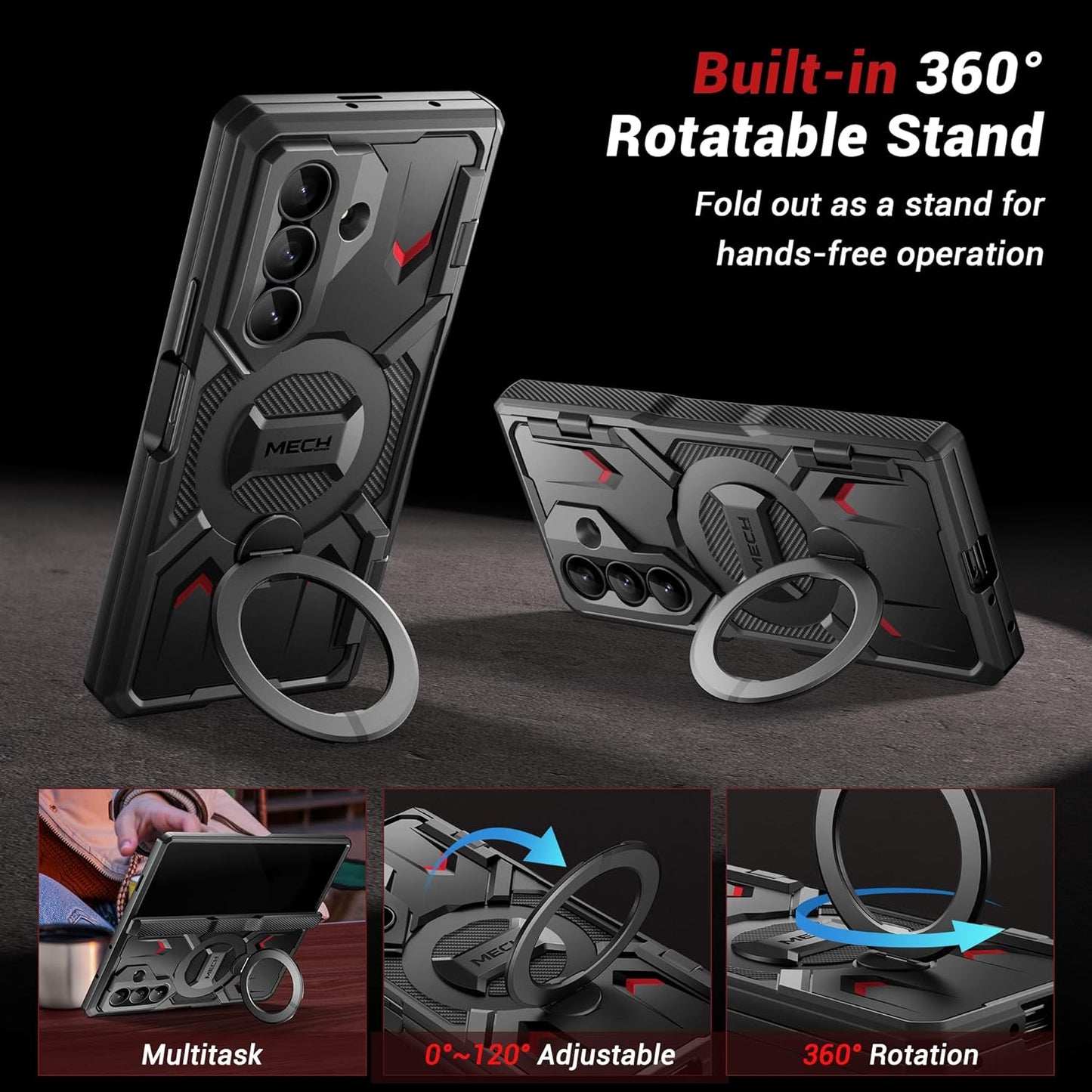 Z Fold Series Case with 360° Spin Magnetic Stand