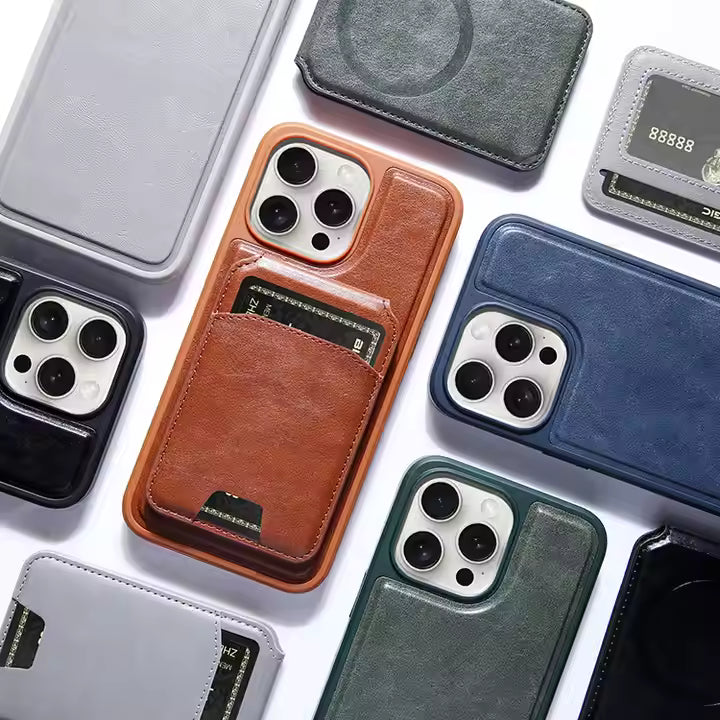 Card Holder Leather Magnetic Phone Cover
